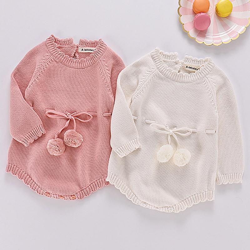 

Jumpsuits Baby Knitted Clothes Autumn Knit Girls Rompers Long Sleeve 2022 Born Infant Jumpsuit Overalls For GirlJumpsuits, Le1216 pink