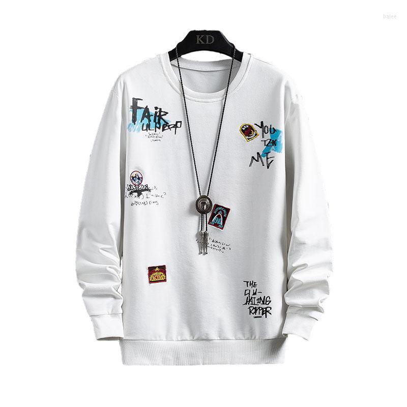 

Men's Hoodies & Sweatshirts Spring Men's Long-sleeve O-neck Hoodie Youth Fashion Print Casual Multi-color Versatile Trend Men Sweatshirt, Black