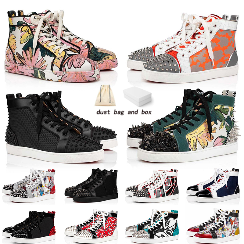 

Designer sneakers men women spikes red bottoms casual shoes big size 13 with box luxury top leather rivets loafers suede vintage outdoor shoe trainers sports, A33