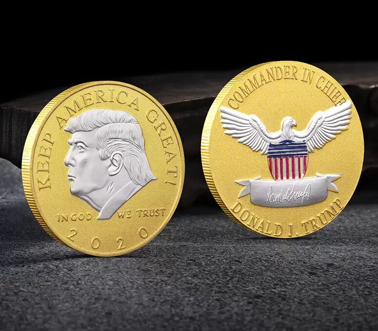 

2020 Trump Commemorative Coin Silver Head Medal American 45th President Donald Craft Souvenir Gold Silver Metal Badge Collection Non-currenc
