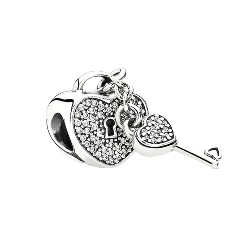 

New High Quality Popular 925 Sterling Silver Cheap Key Lock Charm Bead Pendant For Original Pandora Charm Bracelet Necklace Ladies Fashion DIY Jewelry Making
