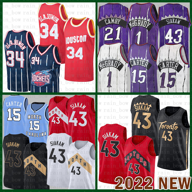 

Houston''Rockets''Men Toronto''Raptors''Men 34 1 Pascal Siakam Vince Carter Basketball Jersey 43 15 Hakeem Olajuwon Tracy McGrady 010, Jersey-menglong