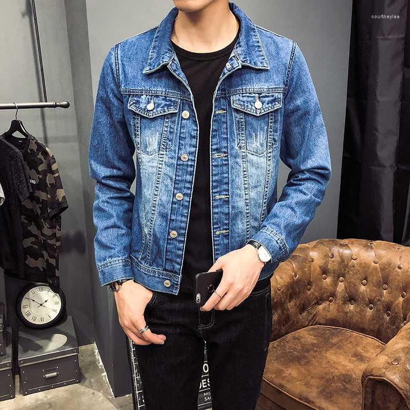 Men's Jackets Selling Fashion Big Mens 5XL Denim Japan Style Outerwear Windbreaker Blue Jacket Size M-4XL #708Men's