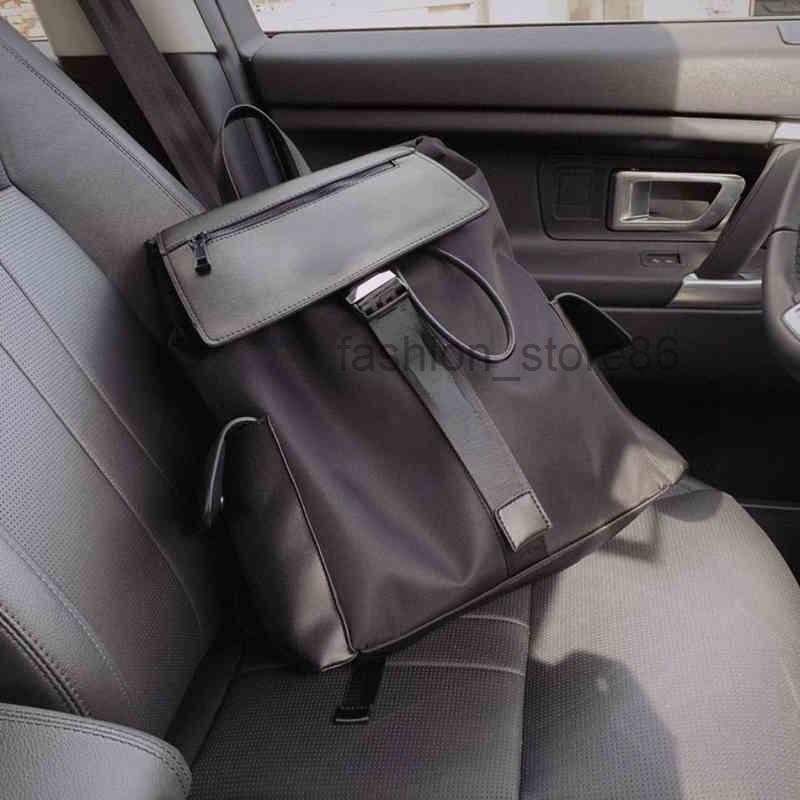 

Ins Designer Bags Luxury Brand Vers New Cloth Backpack Classic Medusa Decoration Large Outdoor Travel Registration Bag Nylon Waterproof, Black