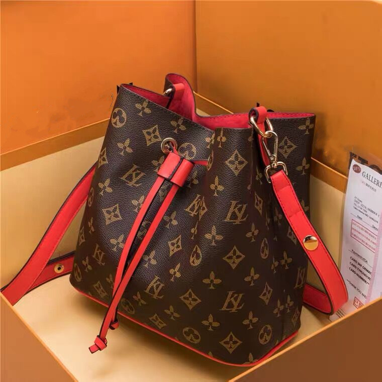 

Hot designers Sale Vintage Bucket Handbag Women bags Handbags Wallets for Leather Chain Bag Crossbody and Shoulder, Brown