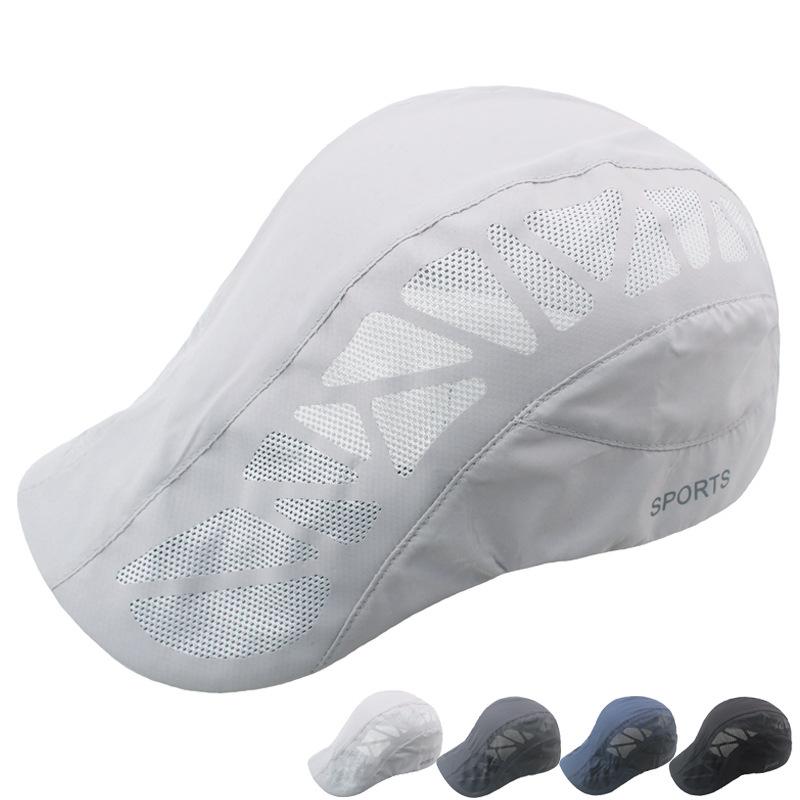 

Berets Spring Summer Men's Beret Solid Color Hollow Breathable Mesh Sboy Cap Painter Peaked Adjustable Ladies Sun HatBerets, Black