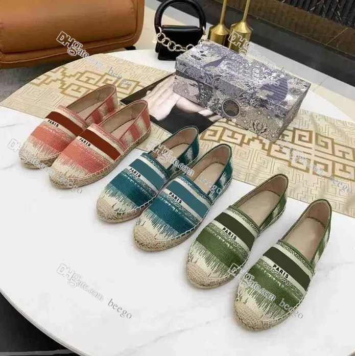 

Designer platform Casual Shoes Women Espadrilles Summer ladies flat Beach Half Slippers woman Loafers Fisherman canvas Shoe womens for Oblique paris Granville, Bubble bag + shoe box