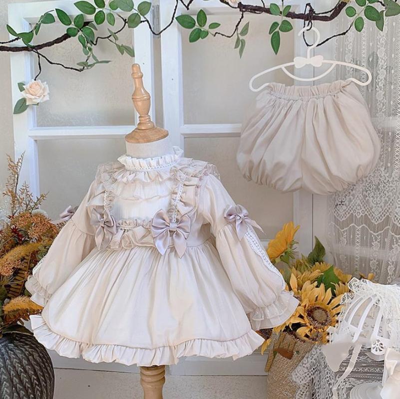 

Girl's Dresses Spanish Lolita Vintage Ball Gown Lace Bow Stitching Birthday Party Easter Eid Princess Dress For Girls A916Girl's, Dress and shorts