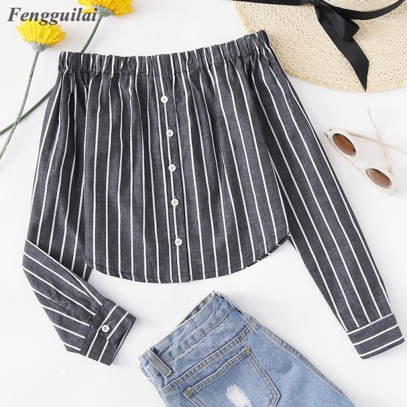 

Sexy Women Shirt Long Sleeves For Office Work Tops And Blouses 2022 Female Autumn Shirts Blusa Feminina Slash Neck Striped, Black