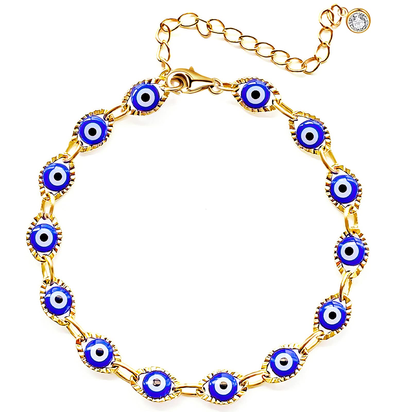 

Anklets Evil Eye Bracelet For Women Blue Anklet Link Chain Bracelets 14k Gold Adjustable Charm Jewelry Gift Teen Girls ampSi