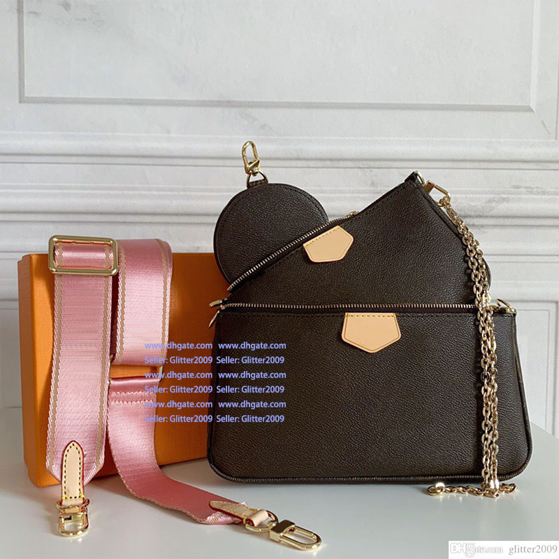 

High quality Three piece set Shoulder bag M44823 Womens bags Crossbody Purse Messenger Bags Handbags Flowers Designers PU Leather Handbag 44813 Brown flower, Customize