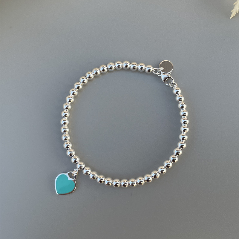 

Women Luxury Bracelets Strands s925 Sterling Silver Heart Pendant Love Bracelet Lady Fashion Jewelry