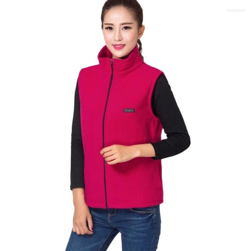 

Women's Vests Women Winter Polar Fleece Vest Womens Jacket Female Outerwear Sleeveless Waistcoat Full Zipper L-4XL Luci22, Black