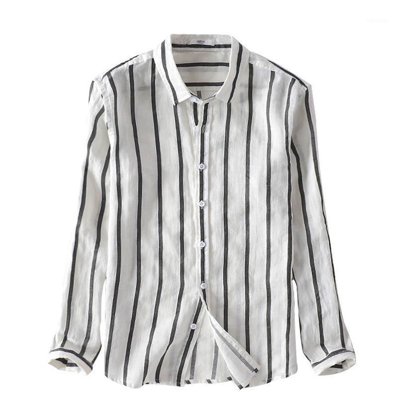 

Suehaiwe's Brand Long Sleeve Autumn Shirt Men Casual Fashion Mens Italy Style Striped Linen Shirts Male Dropsipping Camisa Men's, Red