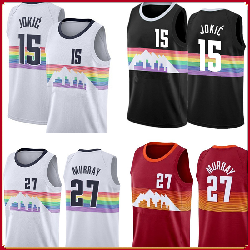 

15 Nikola man Basketball Jokic jersey Jamal 27 Murray jerseys Embroidery Logos