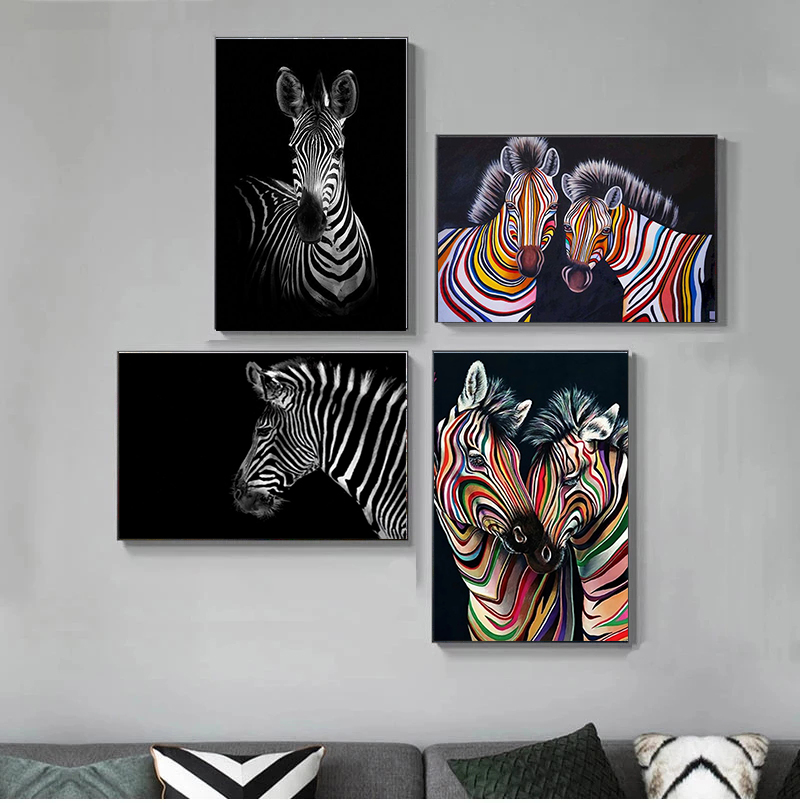

Nordic Style Wall Art Painting on Canvas Zebra Animal Abstract Prints Wall Art Decoration Pictures For Living Room Home Decor