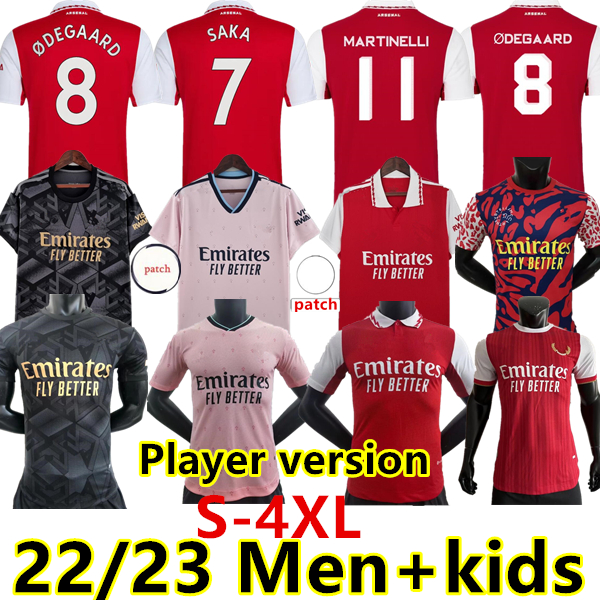 

S-4XL 22 23 Arsen PEPE SAKA jerseys Fans Player version Gunners ODEGAARD THOMAS WILLIAN NICOLAS TIERNEY SMITH ROWE 2022 2023 soccer football shirt Men Kids kit, 22/23 away player