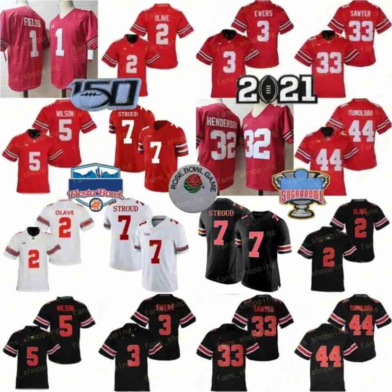 

NCAA Ohio State Buckeyes Jersey C.J. Stroud J.T. Tuimoloau Chris Olave Julian Fleming Garrett Wilson Jack Sawyer Quinn Ewers Justin Fields Football Jerseys Red White, As