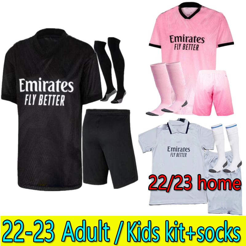 

Adult Kids kit+socks 21 22 23 soccer Jerseys Y-3 ALABA HAZARD CAMAVINGA 2022 2023 home fourth BENZEMA ASENSIO MODRIC MARCELO VALVERDE REAL football shirt uniforms, Y-3 black kids
