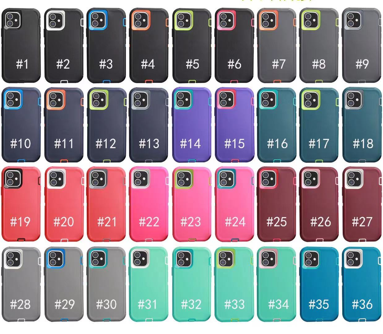 

Belt clip phone case, suitable for iPhone 12 Mini 11 Pro Max XR XS-Max 6S 7G 8 Plu three-in-one combination robot stand, Mix colors / best selling colors