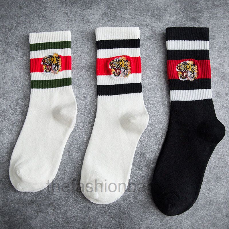 

Designer socks tiger embroidery luxury brand women's tide brand breathable sports striped cotton, Extra shipping fee
