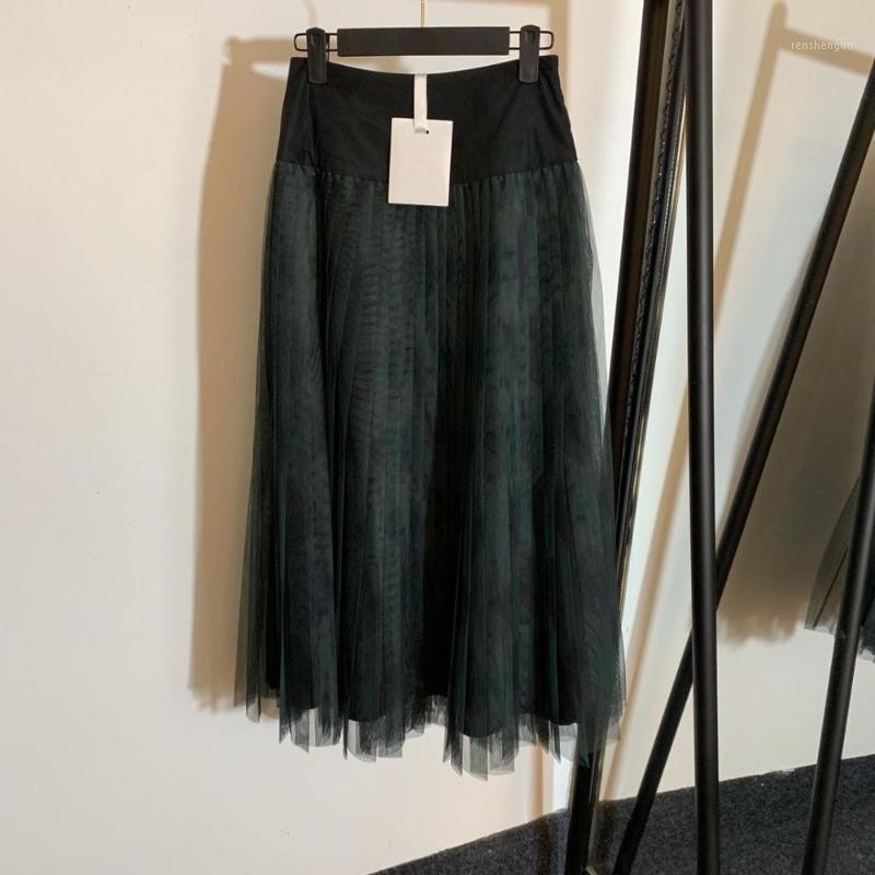 

Levlmoly Design 2022 Fashion Women Skirt Mesh High Waist Long Style Skirts, Red