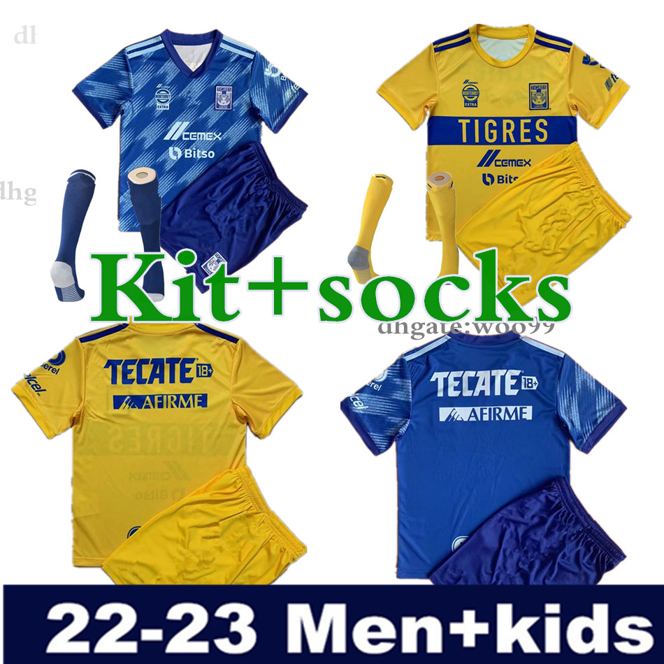 

Adult kids socks Liga MX 2021 2022 2023 Tigres Soccer Jerseys GIGNAC THAUVIN UANL home away 3rd 22 23 F.THAUVIN football men and child shirt