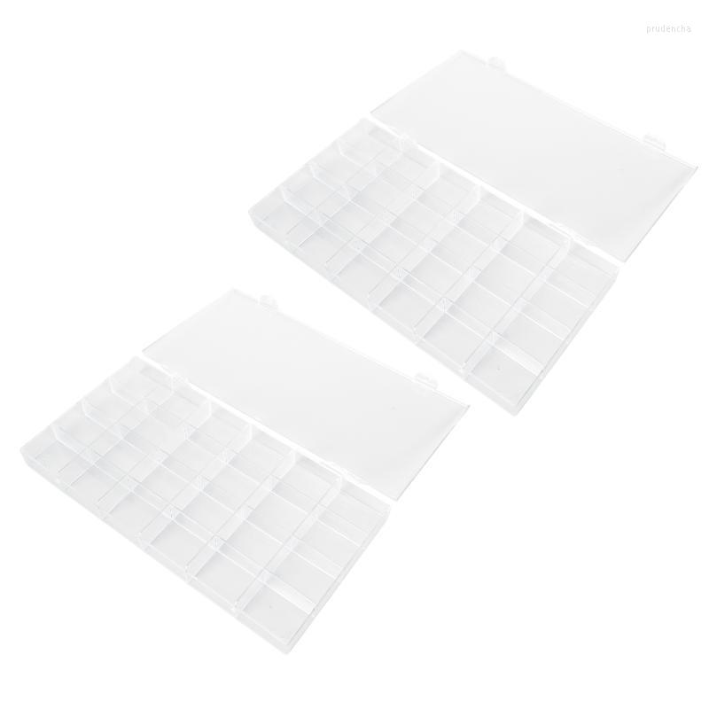 

Nail Art Equipment 2pcs Manicure Decor Accessories Boxes Multi-grid Storage Prud22