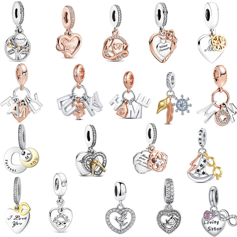 

s925 Sterling Silver Charms Loose Beads Beaded DIY Womens Classic Lucky Home Pendant Original Fit Pandora Bracelet Fashion Ladies Mom Jewelry Gift