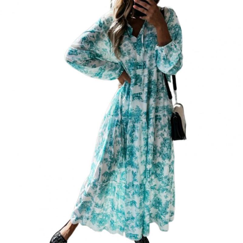 

Casual Dresses Elegant For Women Long Sleeve Breathable Puff Dress Beach Female Clothing Vestidos, Red