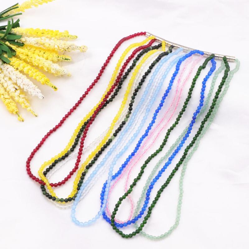 

Chokers Punk Short Chain Clavicle Necklace Natural Stone Crystal Aventurines Jades Aquamarines Beaded Necklaces Choker Jewelry 16" A956