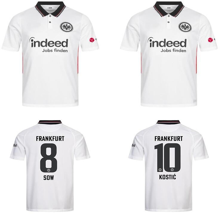 22 23 Eintracht Francfurt Soccer Jersey Cup League Final Budapest 2021 2022 2023 SOW KOSTIC HAUGE YOUNES CHIMT DE FOOTBALL