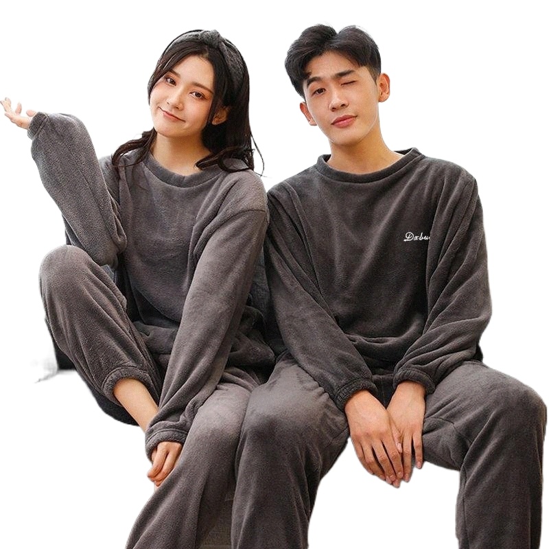 men's Thermal Underwear Warm Pajamas Suit Autumn And Winter Plus Velvet Thick Large Size Coral Hunting Casual Two-piece Set J5uz#-image-790023407