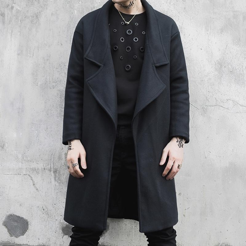 

Men's Wool & Blends AprilMOMO Winter Mid-Length Woolen Coat Youth Plus Cotton Casual Jacket Viol22, Black