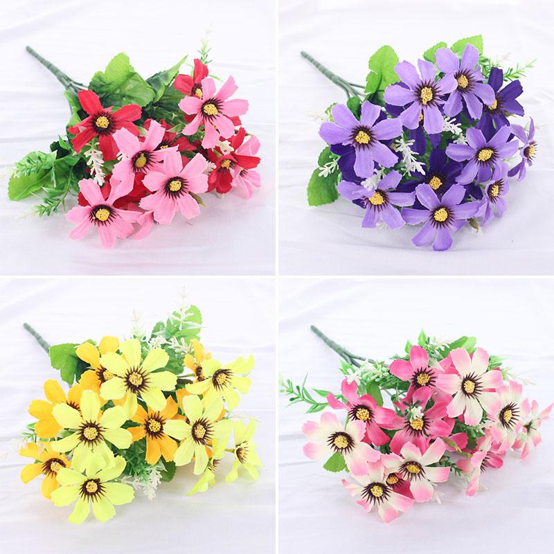 

Decorative Flowers & Wreaths 14 Artificial Daisy Bouquet Home Office Decoration Silk Rose Wedding Indoor And Outdoor