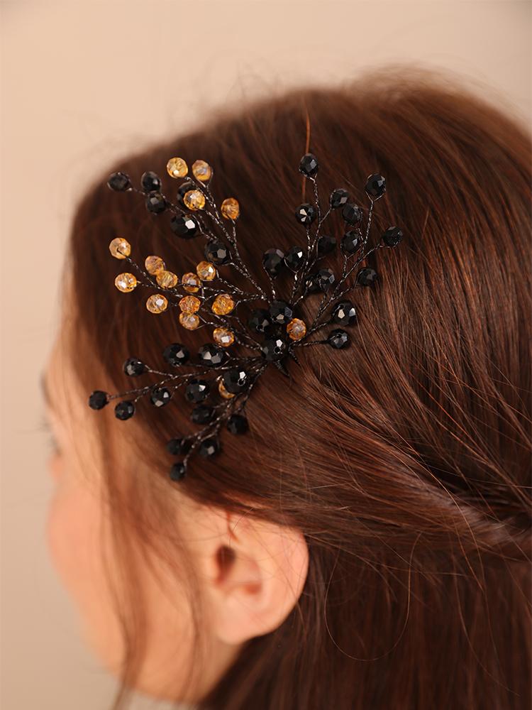 

Headpieces Crystal Bridal Hairpins For Women Headpiece Trendy Wedding Hair Accessories Handmade Party Prom Bride Bridesmaid Tiara HeaddressH