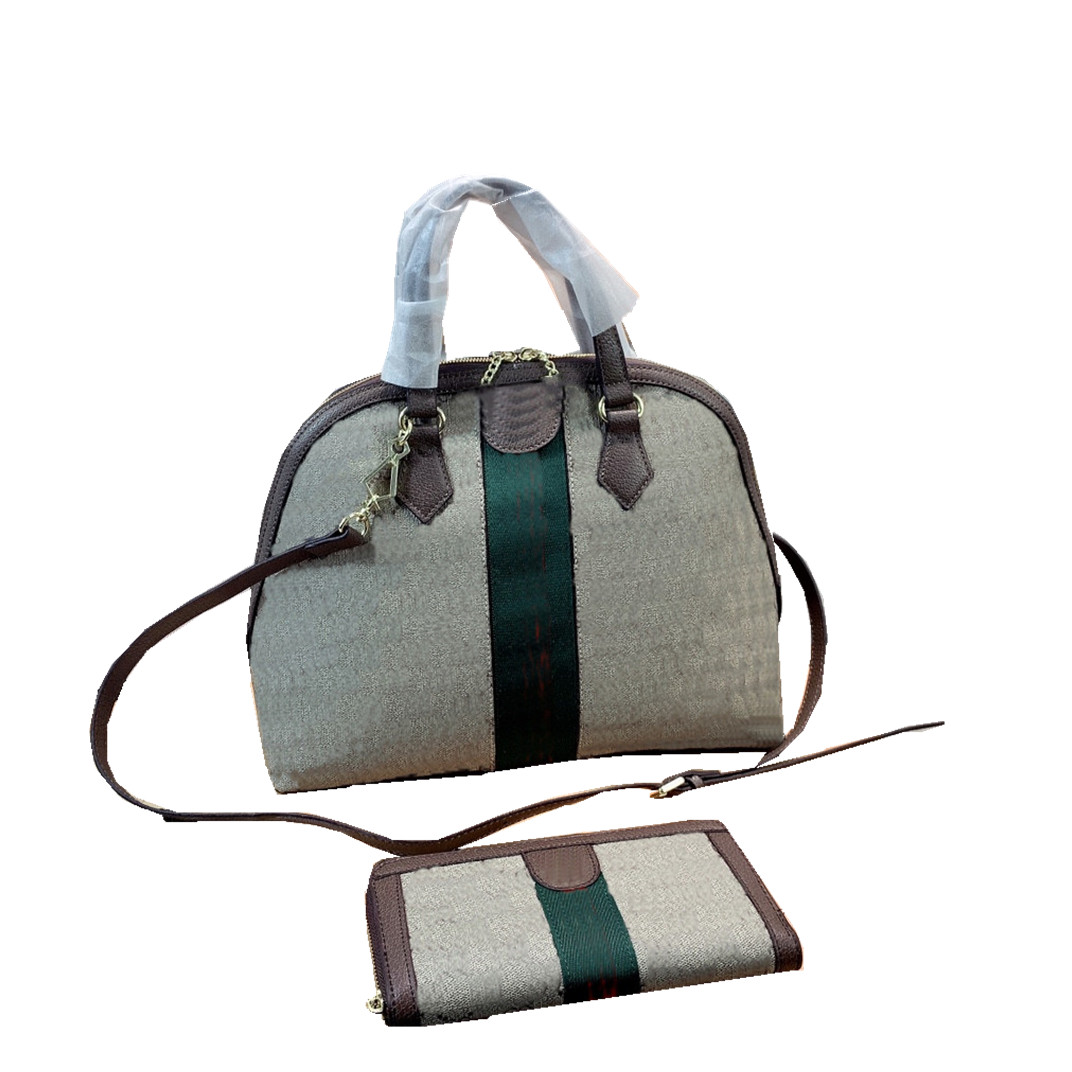 

22Classic single shoulder bag + Wallet women's designer old flower shell bag two-piece set