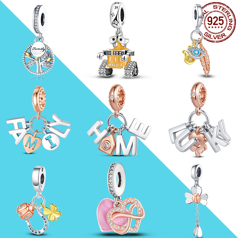 

925 Sterling Silver Dangle Charm Jewelry Making Women Gift Beads Bead Fit Pandora Charms Bracelet DIY Jewelry Accessories