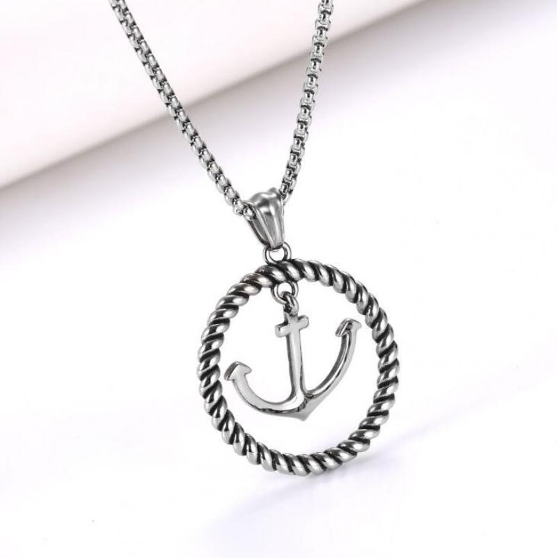 

Pendant Necklaces Vintage Punk Gold Plated Nordic Navy Metal Anchor Necklace Cool Men's Rock Party JewelryPendant