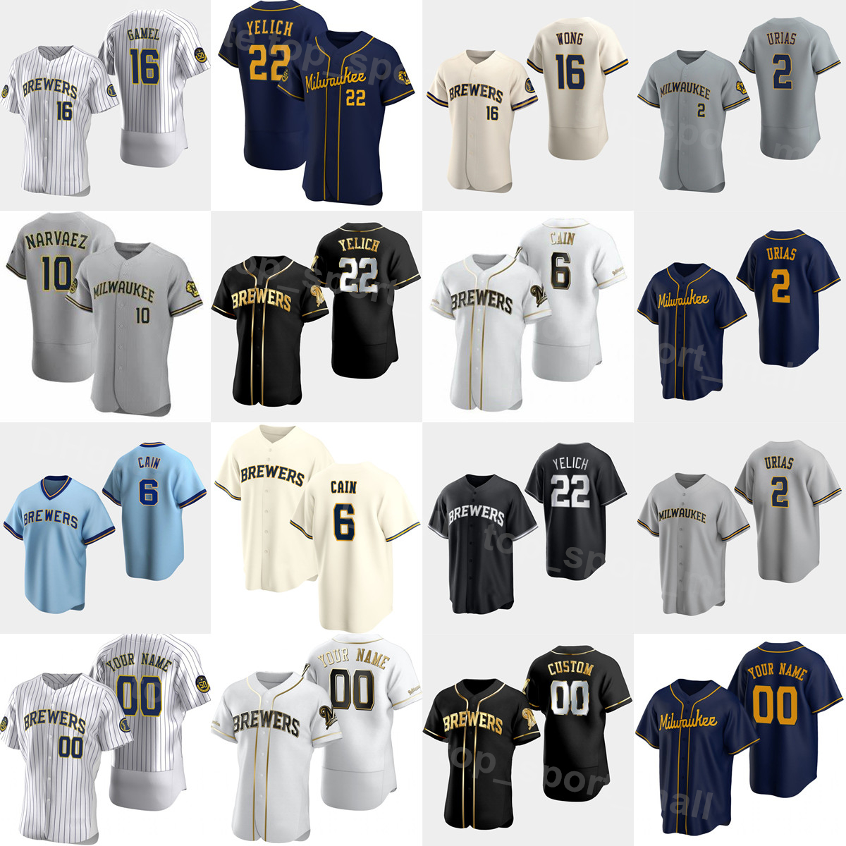 

Men Youth Women Baseball 2 Luis Urias Jersey 12 Hunter Renfroe 6 Lorenzo Cain 16 Kolten Wong 10 Omar Narvaez 22 Christian Yelich 27 Willy Adames 36 Jonathan Davis Sport, Flexbase