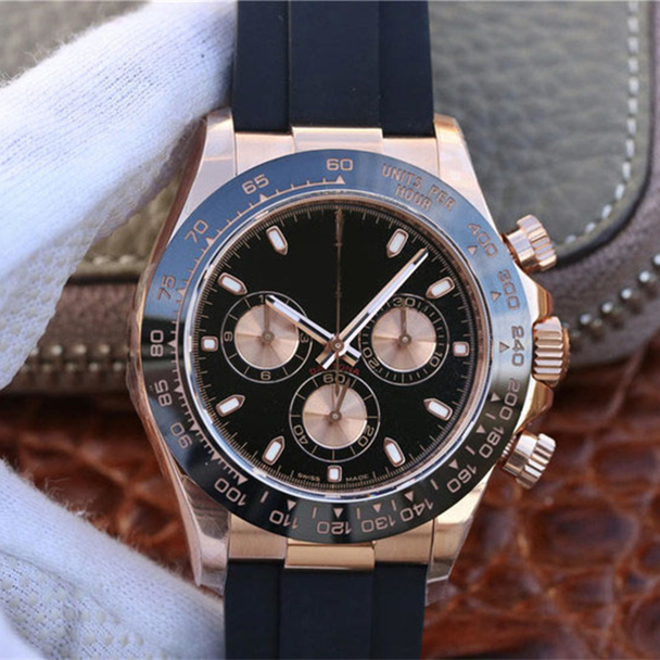 BK Factory Luxury High Quality Watch 116515ln Rose Gold - 40 mm CELLEUR MÉCANIQUE MÉCANIQUE Mouvement automatique 7750 Work Men Watch