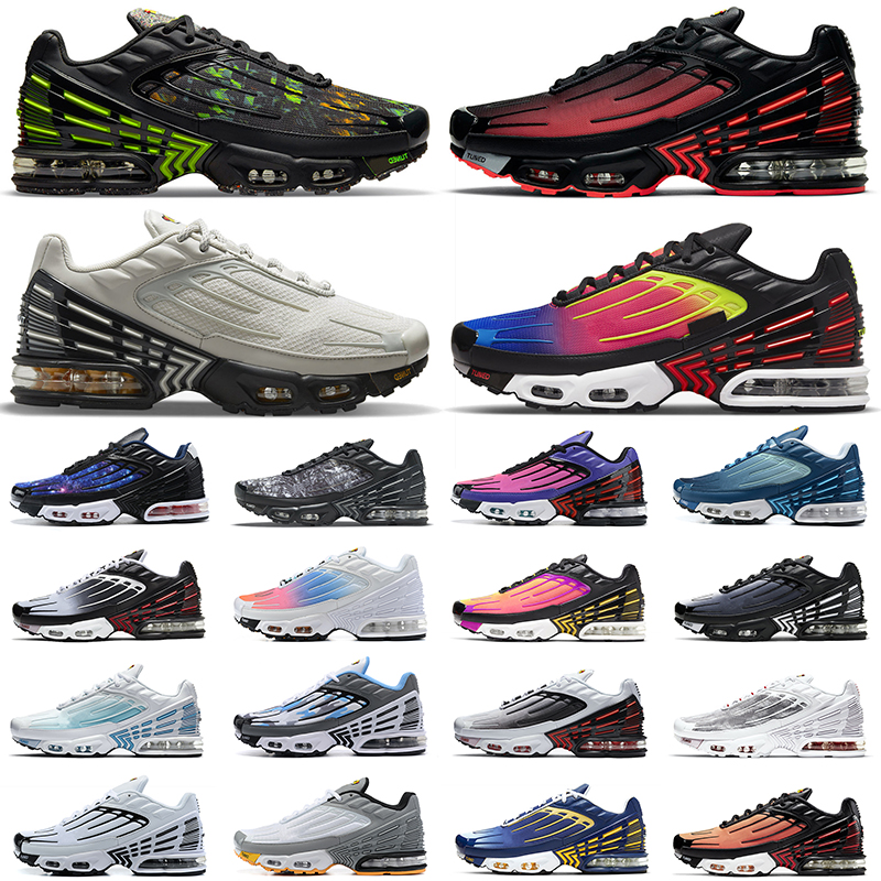 

Tn Plus 3 Running Shoes tns Men Women Sneakers Volt Glow Radiant Red Laser Blue Pink Gradient Light Bone Hyper Violet Wolf Grey mens trainers outdoor Sports Chaussures, Bubble package bag