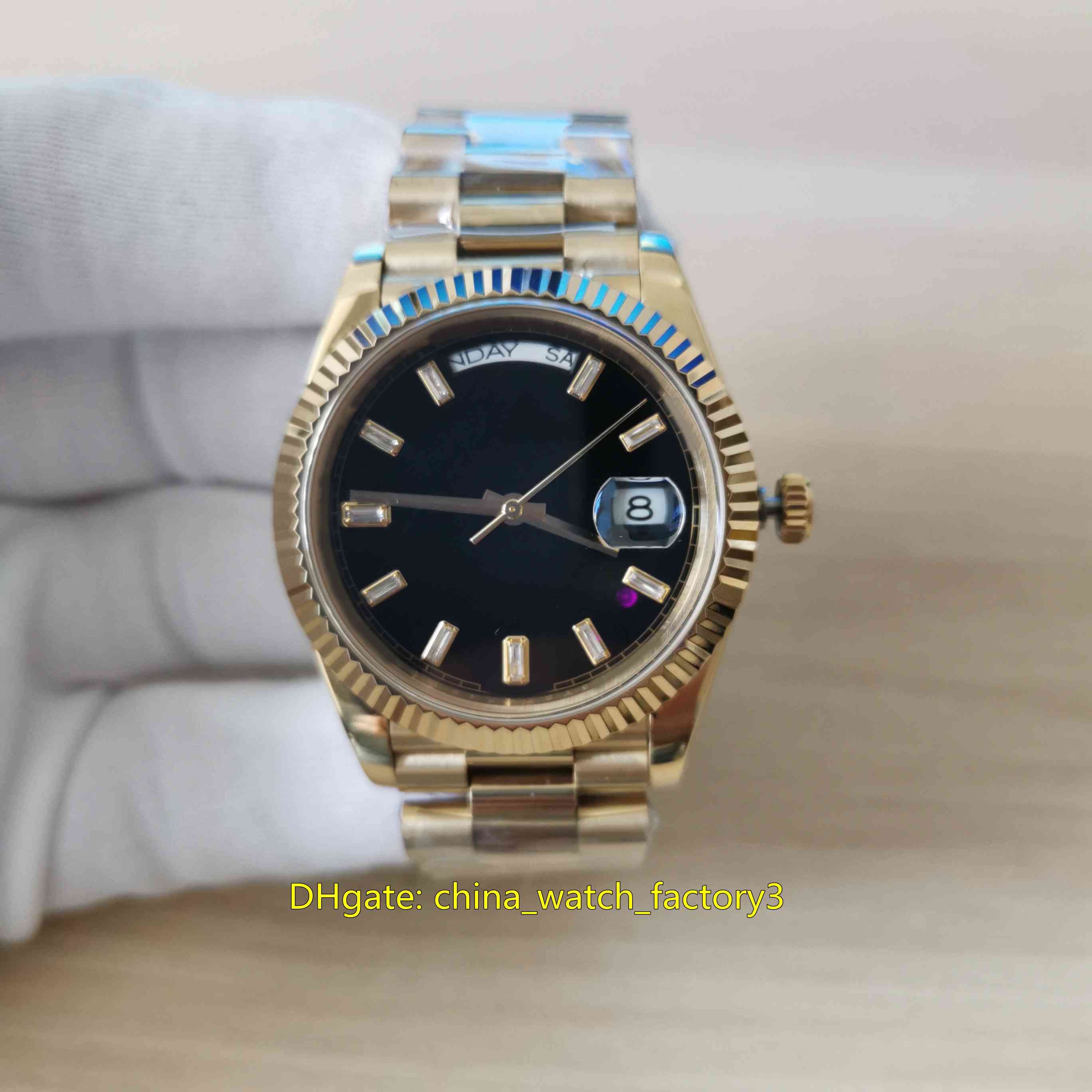 BP Maker Top Quality Watches 40mm Day-Date 228238 President Diamond Dial 18k Yellow Gold Asia 2813 Movement Mechanical Automatic Mens Watch Men&#