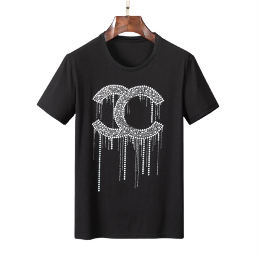 21SS High Qaulity Mens Designers Tees Letter Imprimer Black White T-Shirts Fashion Casual Couples Colonds Couchés Tee Men confortable W227O