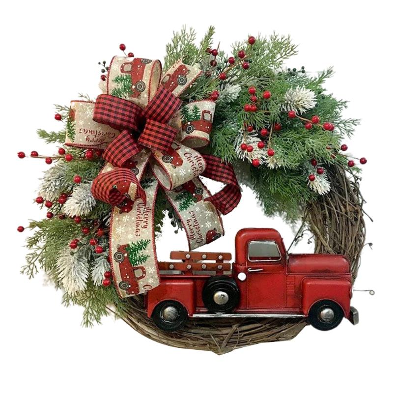 

Decorative Flowers & Wreaths Artifical Truck Garland Door Hanging Christmas Fall Eucalyptus Farmhouse Red Decor Halloween Outdoor Festival S, As pic