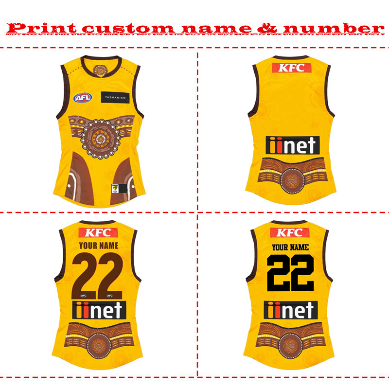 

2022 HAWTHORN HAWKS AFL INDIGNEOUS GUERNSEY MENS Size S-2XL Print Custom Name Number Top Quality Free Delivery, No print