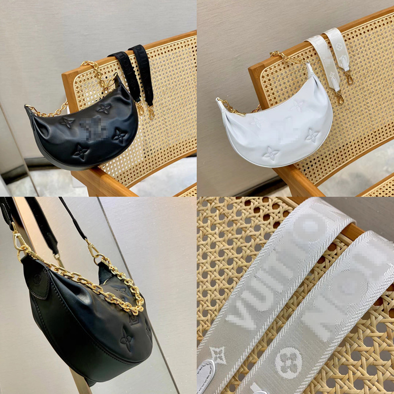 

Embroidery Letter Over The Moon Women Shoulder Crossbody Bags with Strap Designer Handbags Lady Purses Luxury Hobo Totes Tambourin Messenger Bag, Bubble paper package