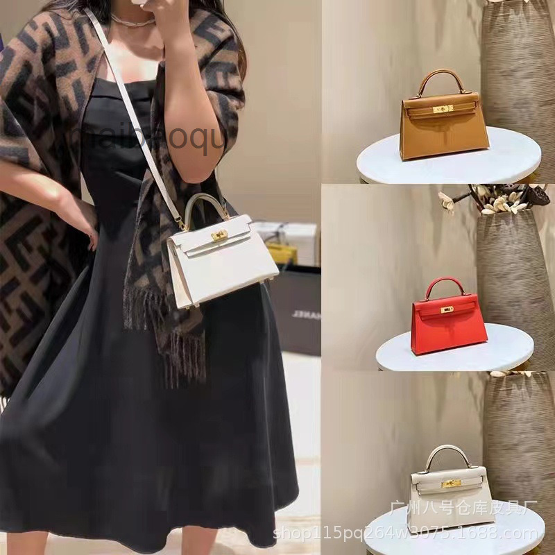 

Mini Designer Bags 2022 Herme Hand Second Generation Kellies Same Mini Cowhide Epsom Palm Print Portable Shoulder Birkinss, Wine