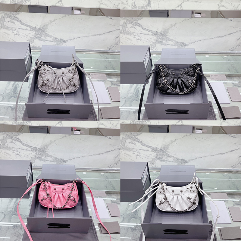 

Top Luxury le cagole Designer bag Women half moon Handbag Shoulder mini Motorcycle Bag Leather Fashion Trend Ladies handbags