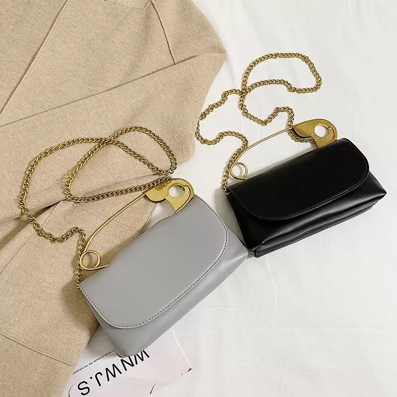 

Special Small Totes With Metal Handle 2021 Fashion New Quality PU Leather Womens Designer Handbag Chain Shoulder Messenger Bag, Gray 24 x 6 x 13 cm